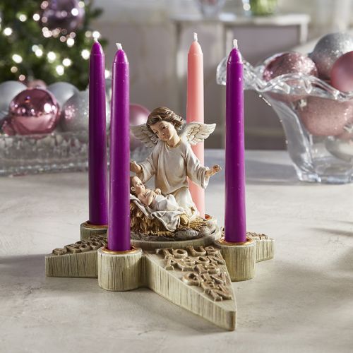 Nativity Angel Advent Candleholder - F3469